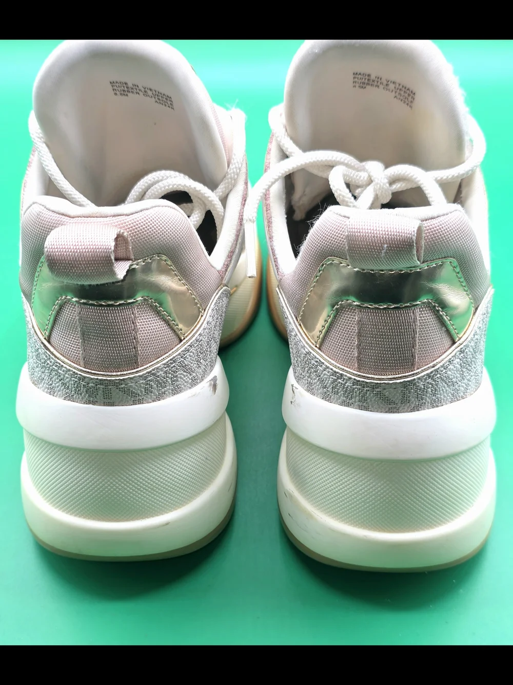 Michael Kors Pink & White Platform Sneakers - Size 8.5M